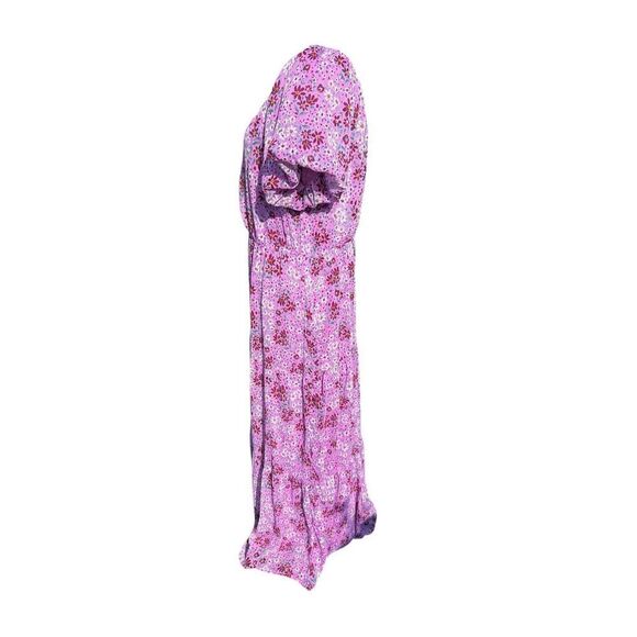 Draper James RSVP Large purple floral tiered maxi off shoulder flowy dress - Picture 5 of 9